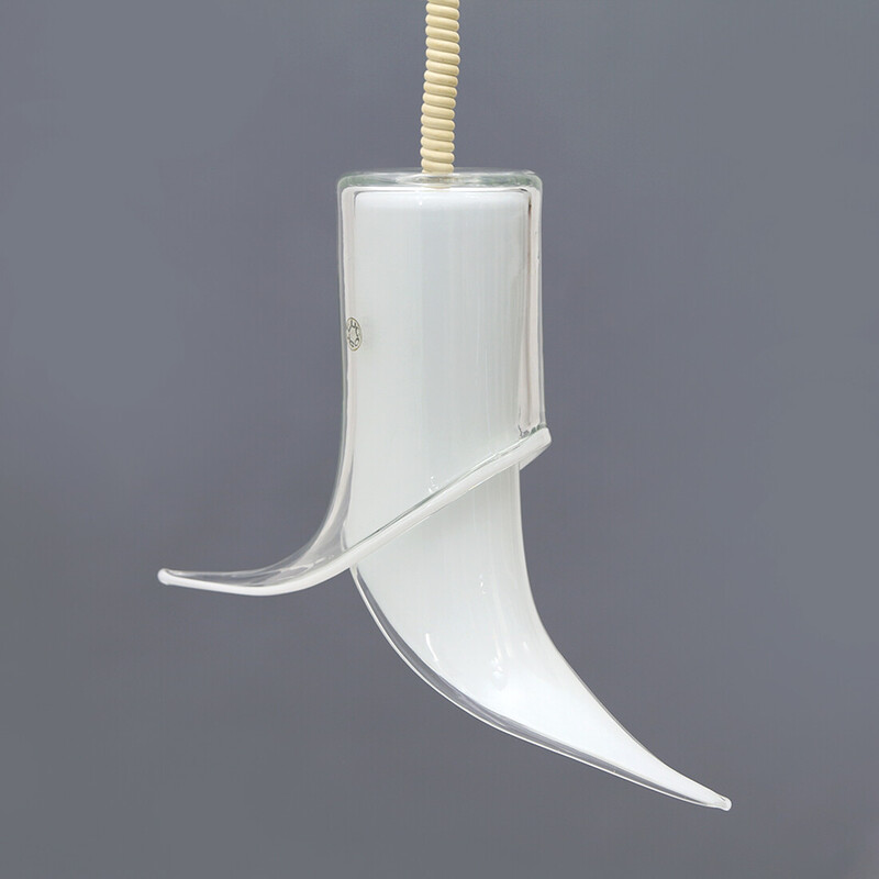Fiore 38" vintage hanglamp in Murano glas van Renato Toso voor Leucos, 1970
