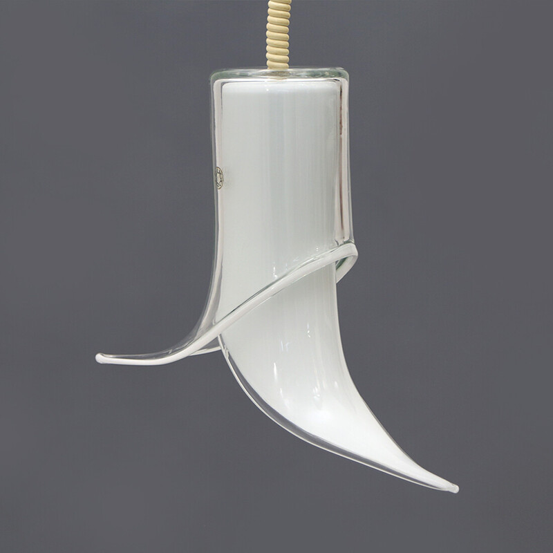 Fiore 38" lámpara de suspensión vintage en cristal de Murano por Renato Toso para Leucos, 1970