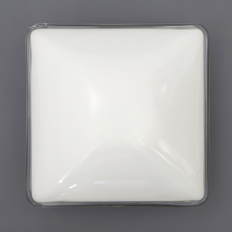 Applique carrée vintage en verre blanc par Roberto Toso et Renato Pamio pour Leucos, 1980