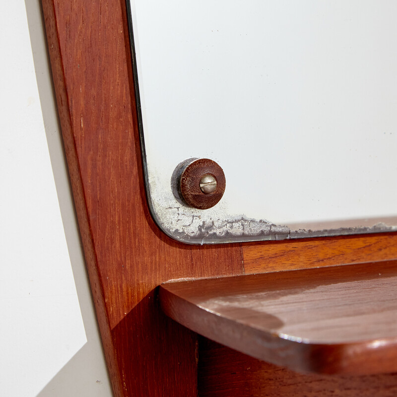 Vintage teak mirror with two drawers, 1960s