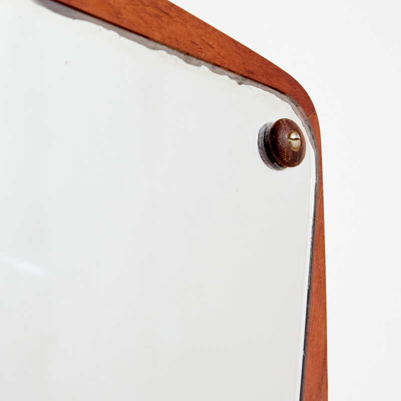 Specchio vintage in teak con due cassetti, 1960