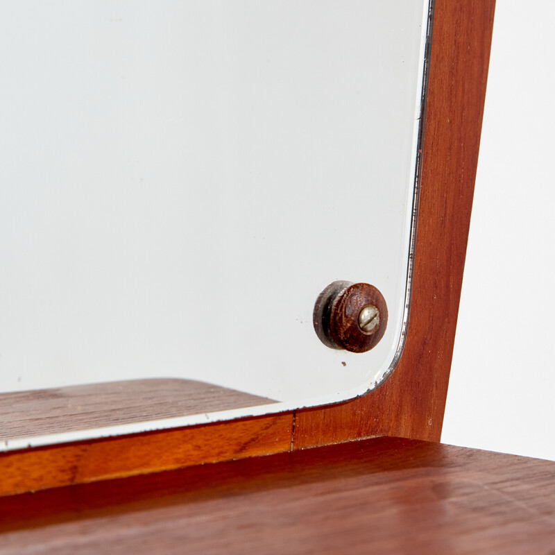 Vintage teak mirror with two drawers, 1960s