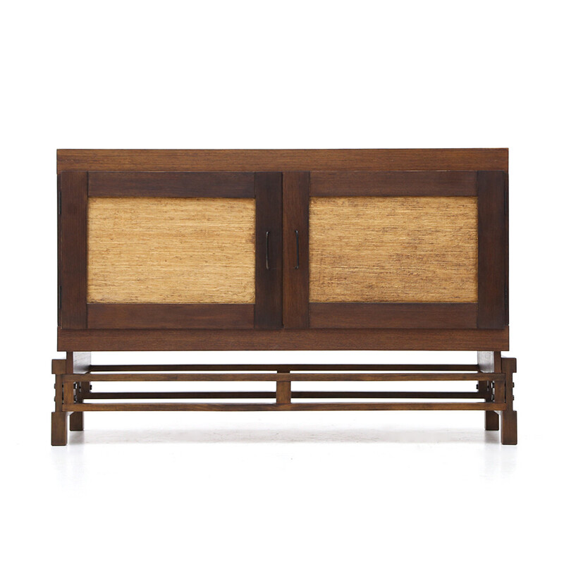 Vintage wooden sideboard by Leonardo Fiori for Isa Bergamo, 1960s