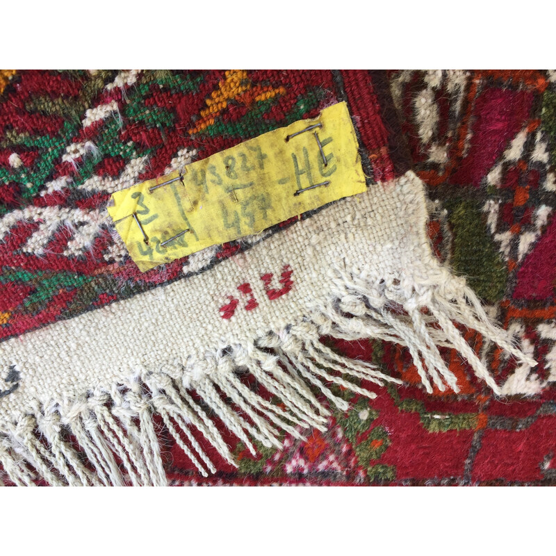 Alfombra afgana de colores vintage de pura lana