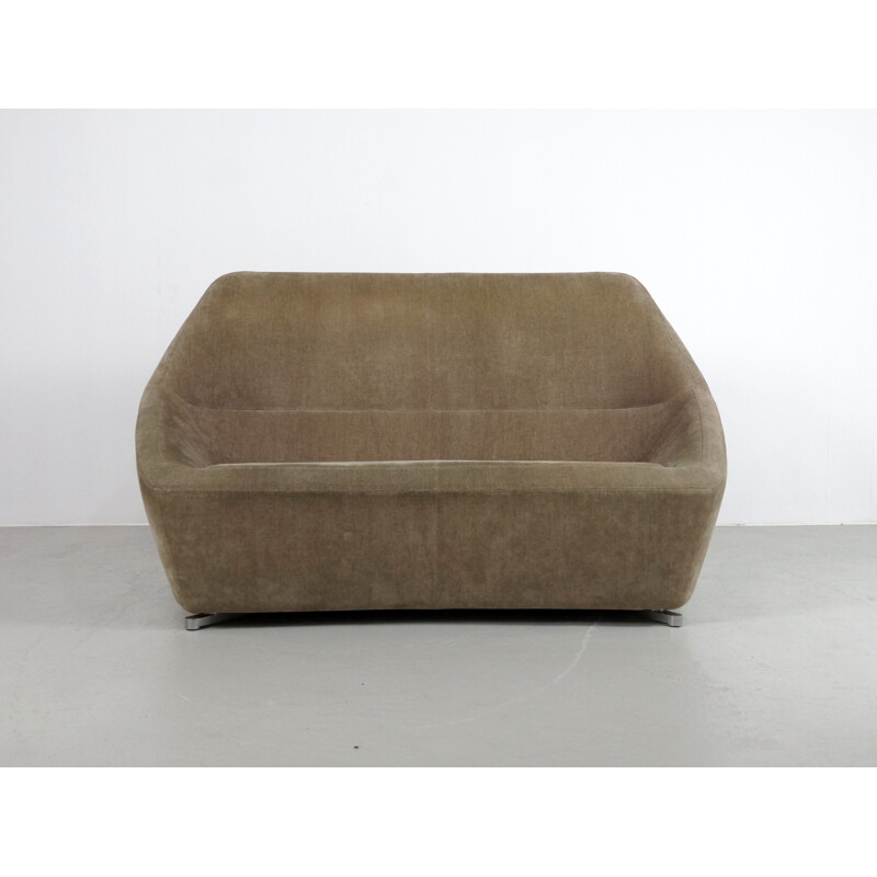 Cinna "pluriel" beige velvet two-seater sofa, François BAUCHET - 2000s