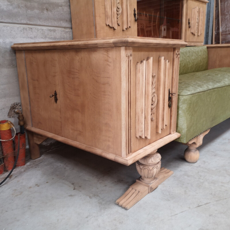 Vintage oak Cosy sofa by Charles Dudouyt, 1940s