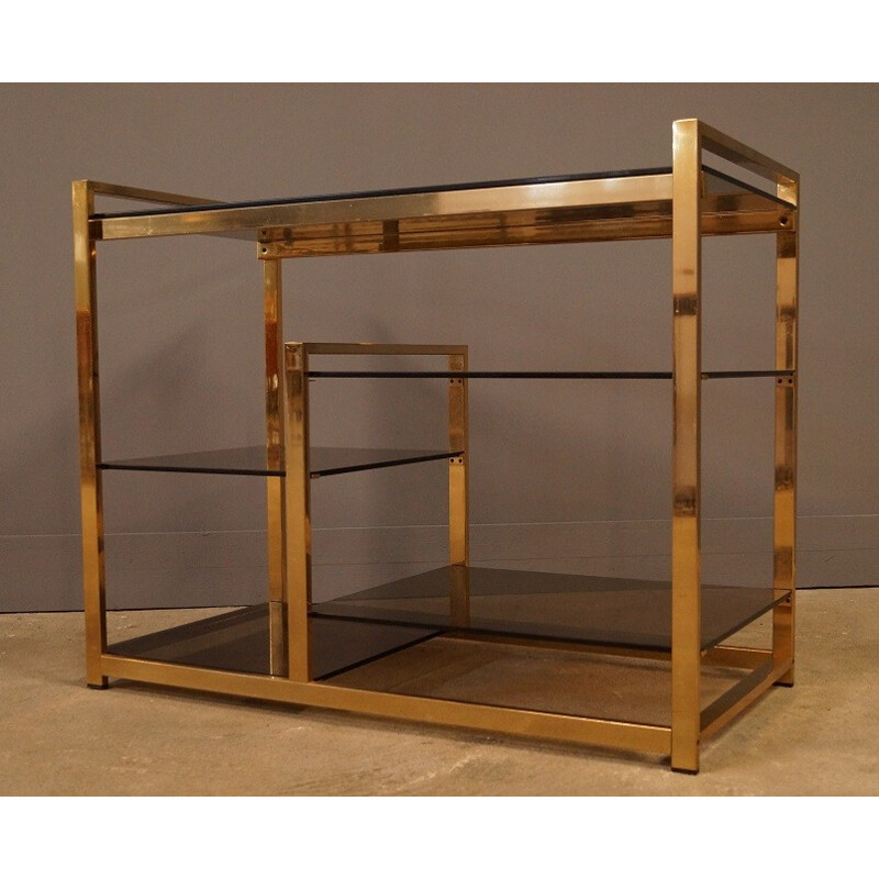 Small glass and brass bookcase - 1970s