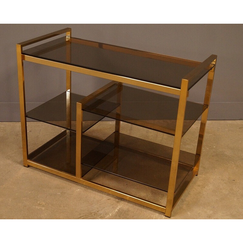 Small glass and brass bookcase - 1970s