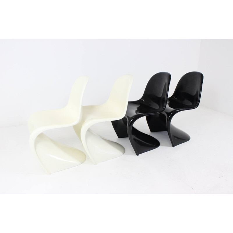 Set of four "Panton chairs", Verner PANTON - 1980s