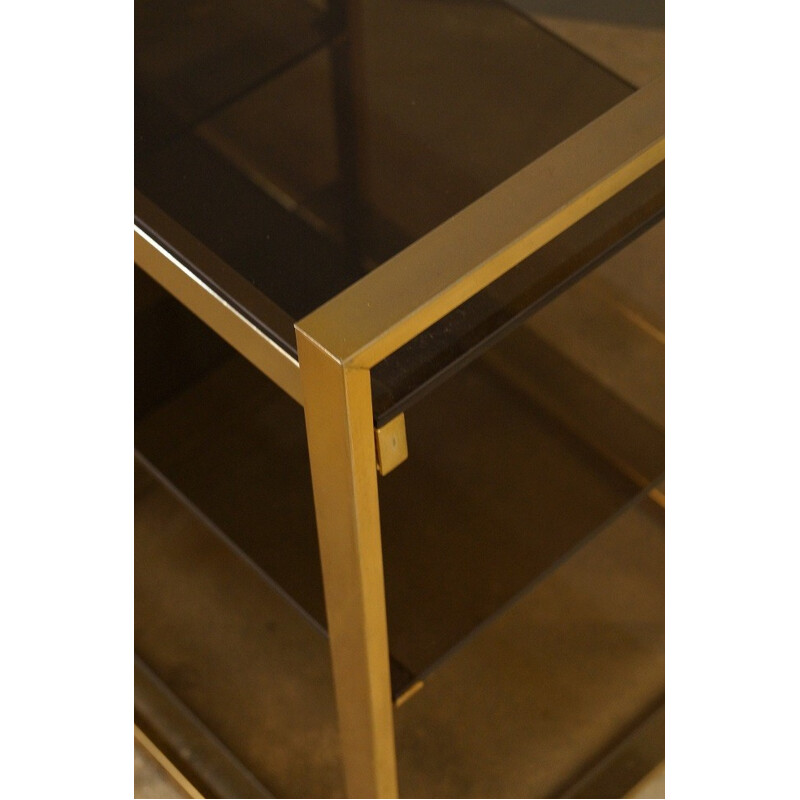 Small glass and brass bookcase - 1970s