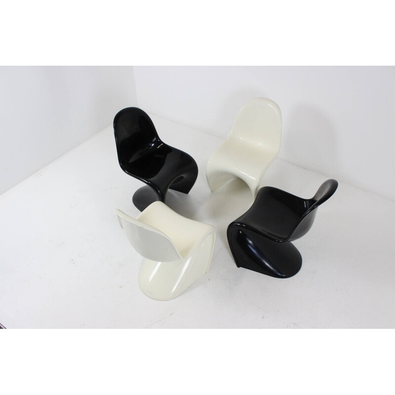 Set of four "Panton chairs", Verner PANTON - 1980s