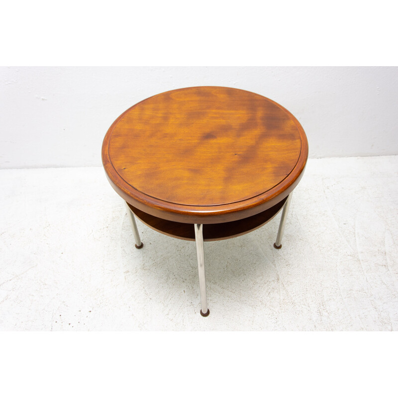 Vintage Bauhaus coffee table in walnut wood by Robert Slezák, Czechoslovakia 1930s