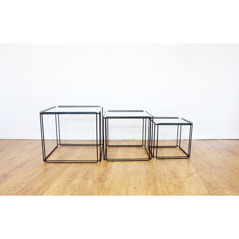 Vintage Isosceles metal nesting table by Max Sauze for Atrow, 1970