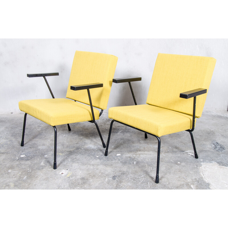 Paire de fauteuils "1401" jaunes Gispen, Wim RIETVELD - 1950