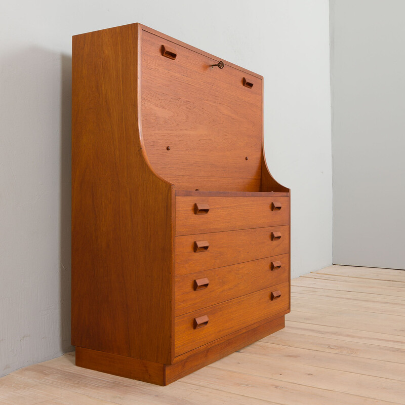 Scandinavian vintage teak secretary by Børge Mogensen for Søborg Møbelfabrik, 1960s