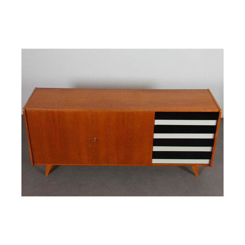 Vintage oak sideboard model U-460 by Jiri Jiroutek for Interier Praha, 1960s