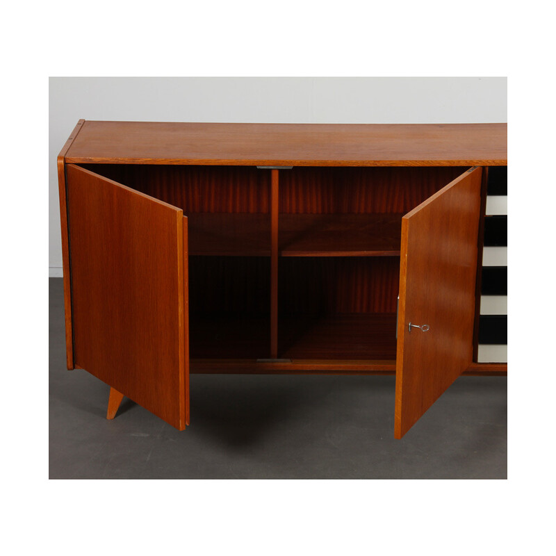 Vintage oak sideboard model U-460 by Jiri Jiroutek for Interier Praha, 1960s