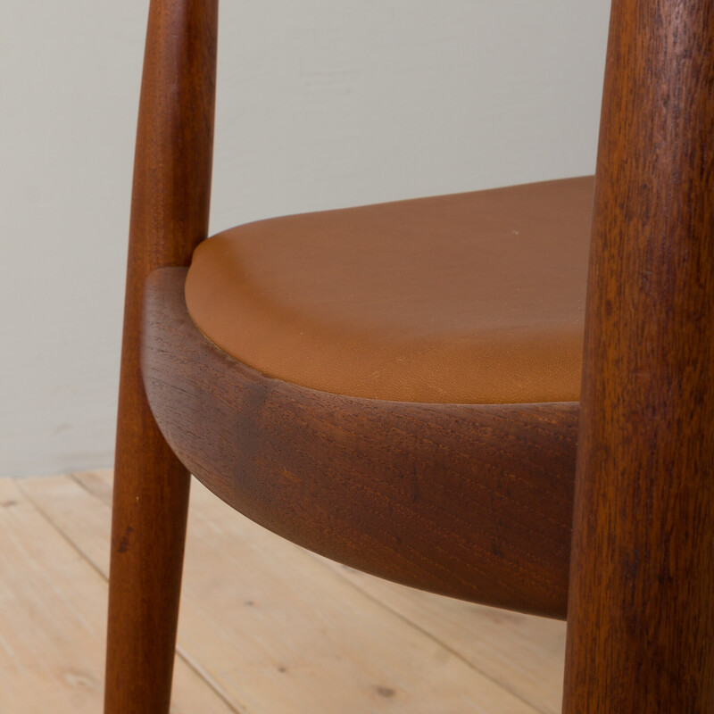 Pair of vintage armchair model 503 in teak and leather by Hans Wegner for Johannes Hansen, 1960s