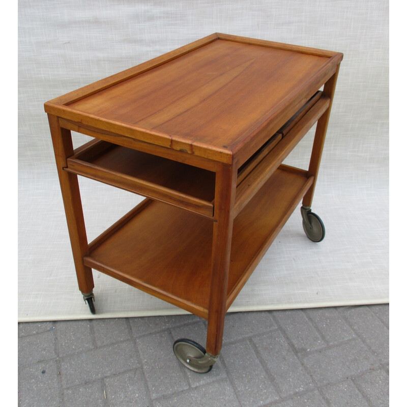 Vintage teakhouten bar cart, Denemarken 1960