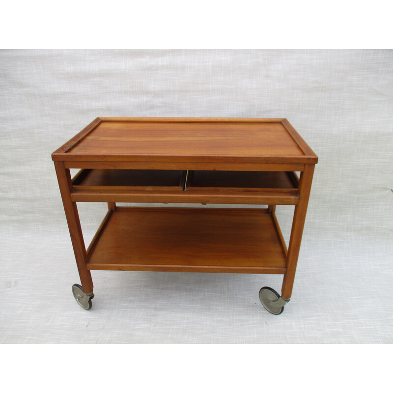 Vintage teakhouten bar cart, Denemarken 1960