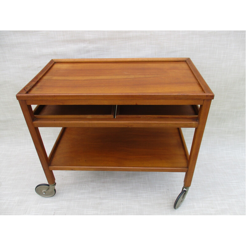 Vintage teakhouten bar cart, Denemarken 1960