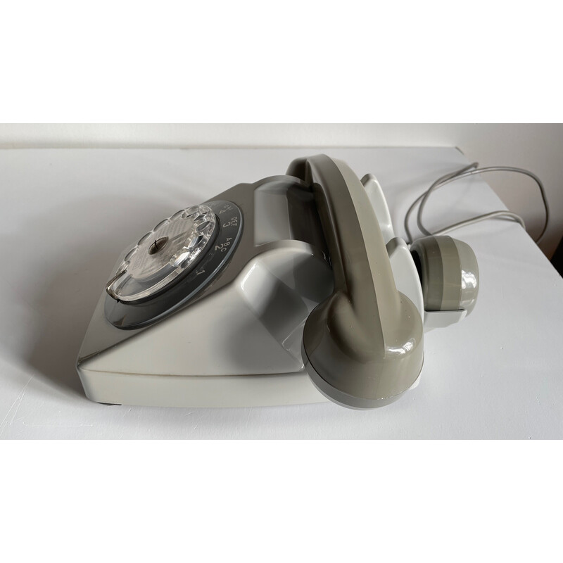 Grey vintage telephone p.t.t. Paris, 1978