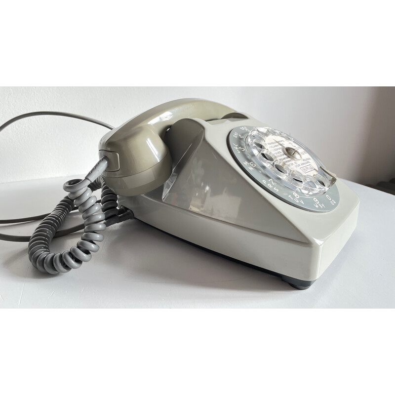 Grey vintage telephone p.t.t. Paris, 1978