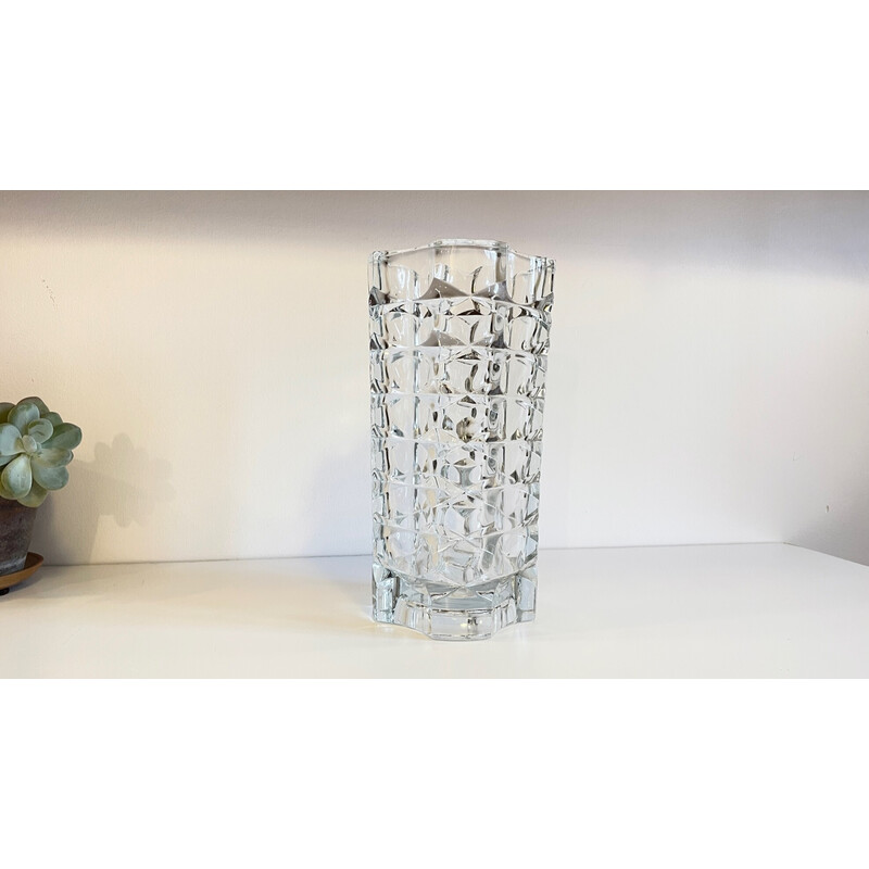 Vintage Vase aus geformtem Halbkristall, 1950