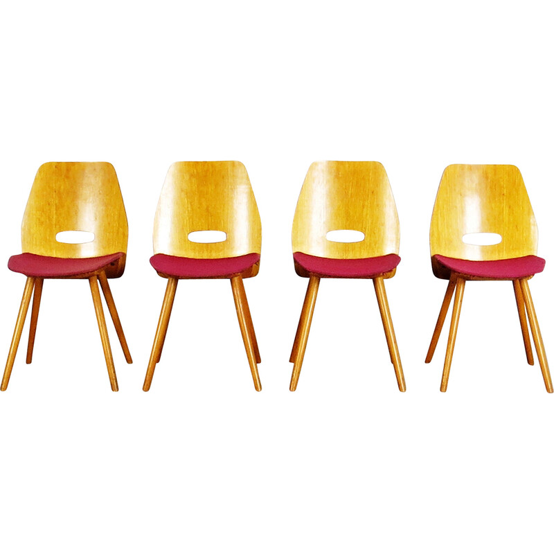 Set of 4 vintage dining chairs by Tatra nabytok