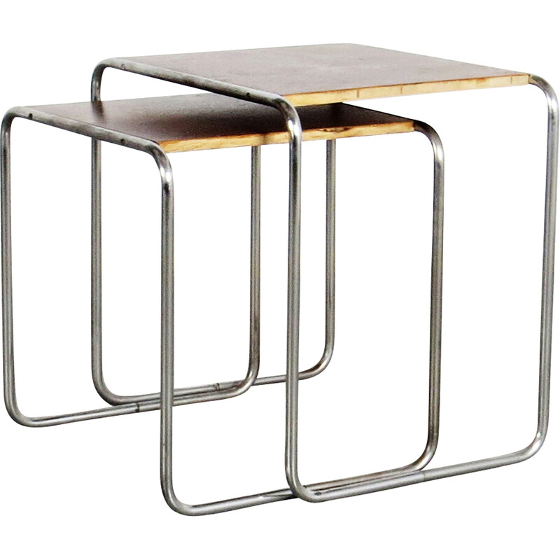 Vintage tubular nesting tables by Mucke Melder