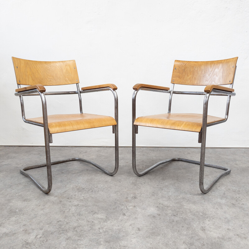 Vintage Bauhaus fauteuil van Antonín Šámal, Tsjecho-Slowakije 1930