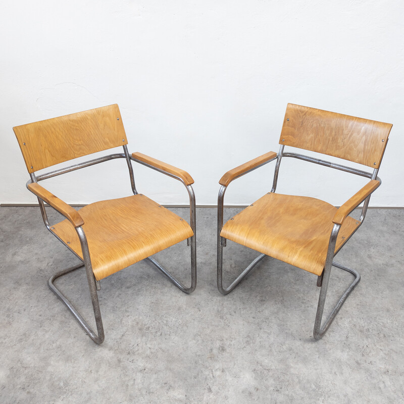 Vintage Bauhaus armchair by Antonín Šámal, Czechoslovakia 1930s