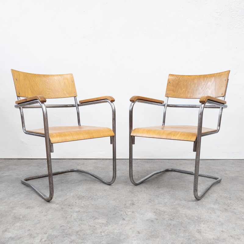 Vintage Bauhaus fauteuil van Antonín Šámal, Tsjecho-Slowakije 1930