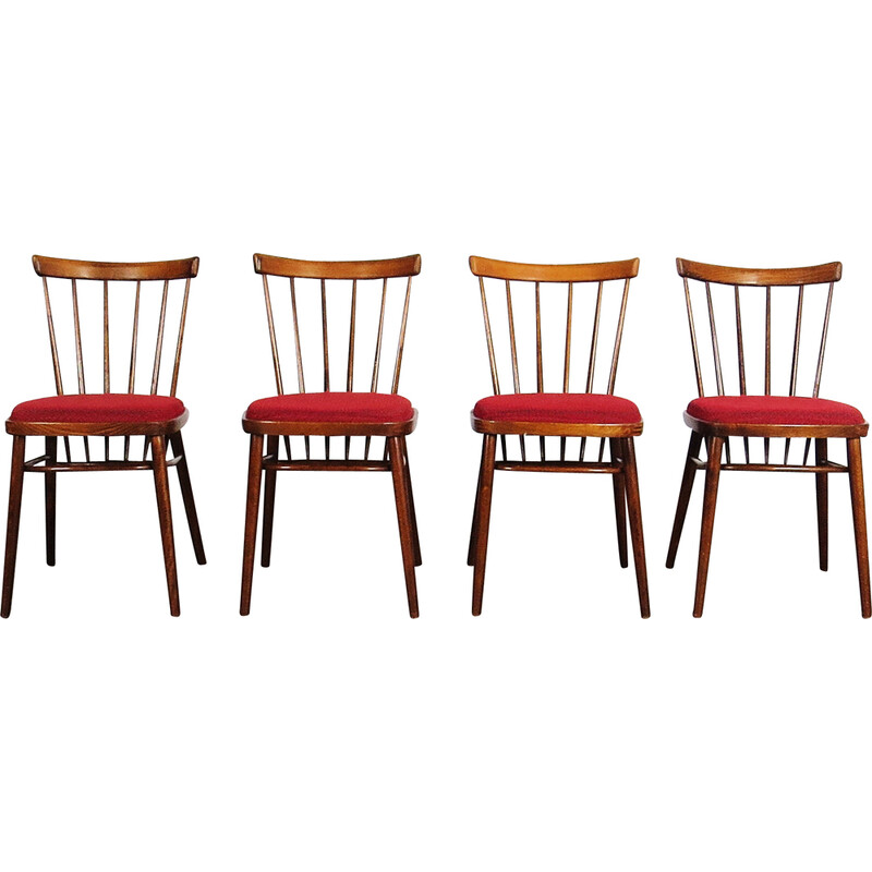 Set van 4 vintage stoelen van Ton