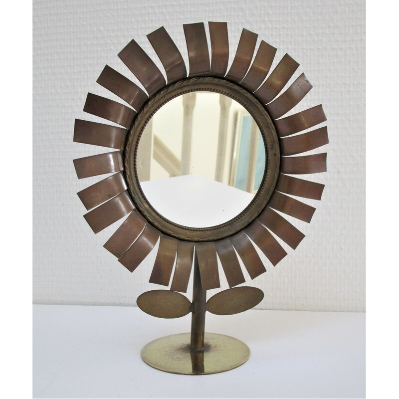 Vintage copper and brass mirror, 1960