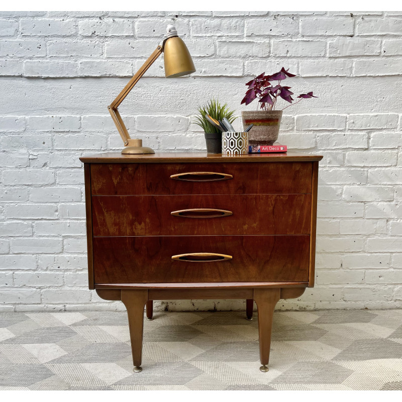 Vintage wood desk with 3 drawers, 1960s