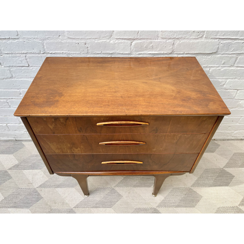 Vintage wood desk with 3 drawers, 1960s