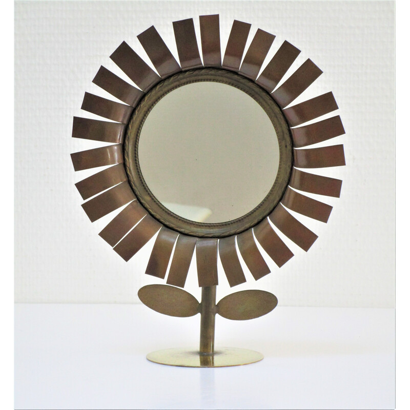 Espelho de cobre e latão Vintage, 1960