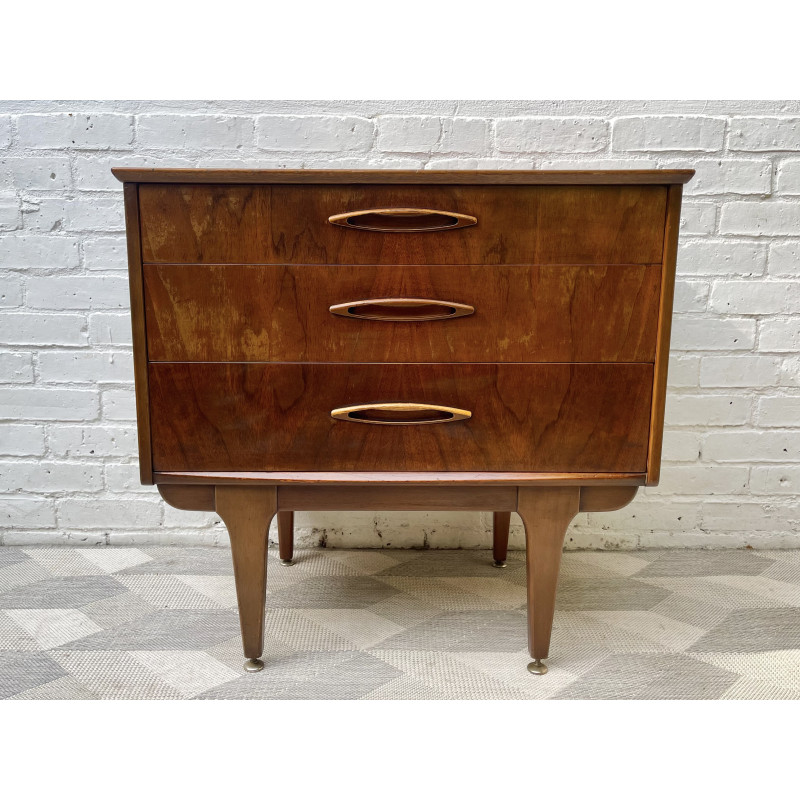 Vintage wood desk with 3 drawers, 1960s