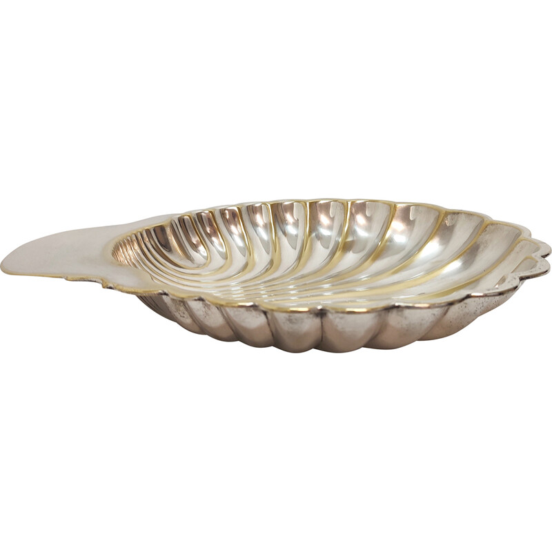 Vintage Shell-shaped brass tray, Spain 1970s