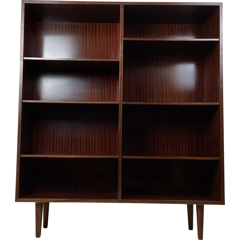 Scandinavian vintage mahogany bookcase by Omann, 1960s