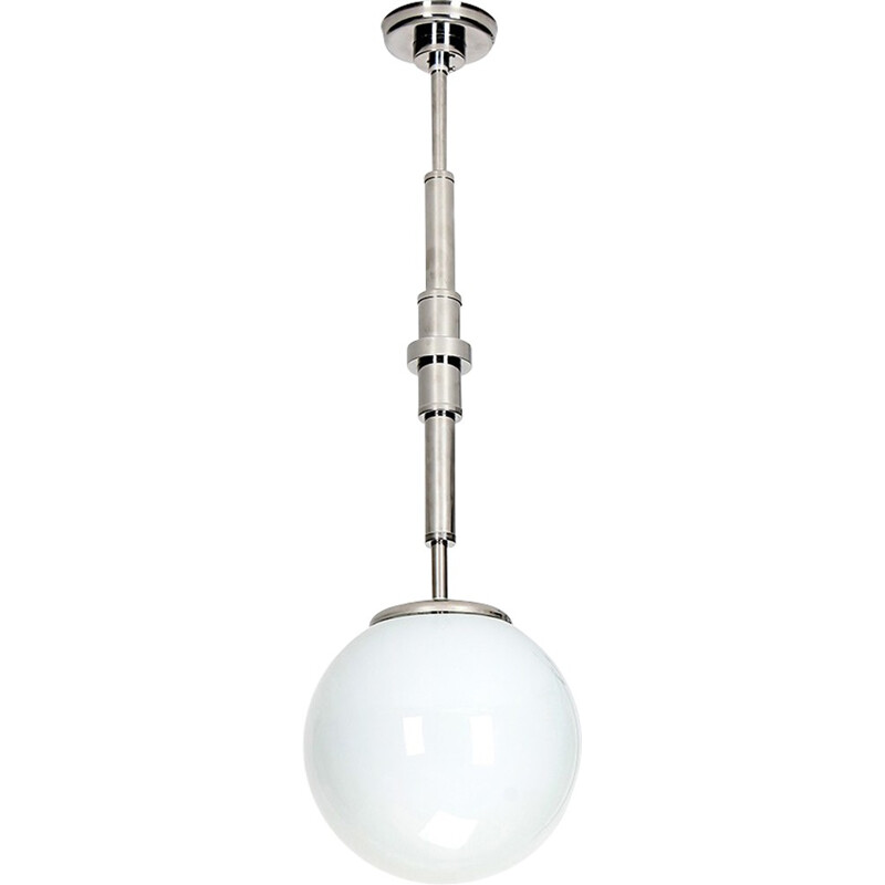 Vintage chrome-plated metal pendant lamp, 1930