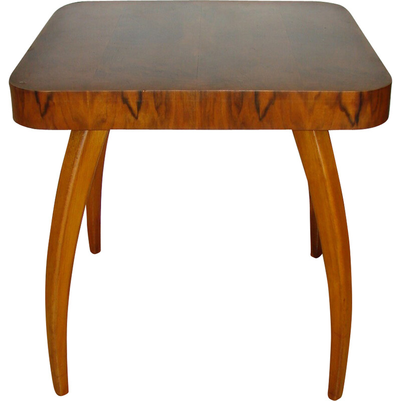 Vintage Halabala wood side table, Czechoslovakia 1950s