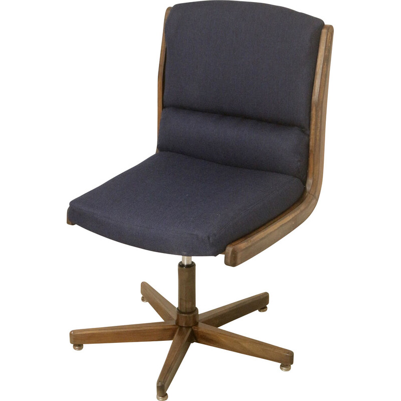 Vintage wooden swivel office chair, 1970