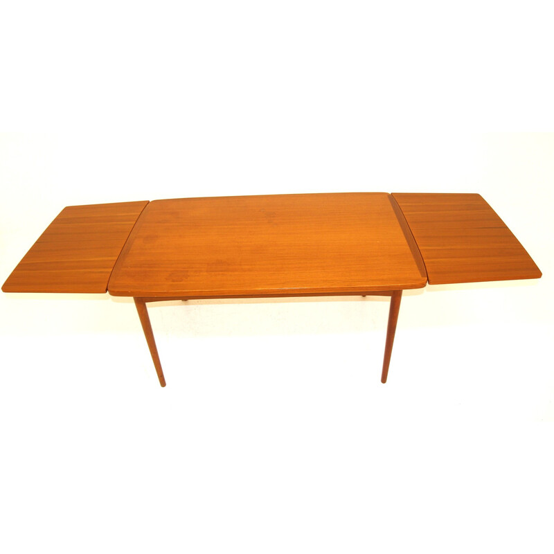 Vintage teakhouten portefeuille tafel, Zweden 1960