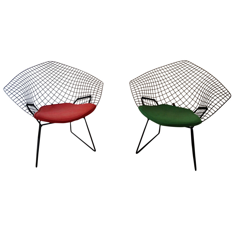 Pair of armchairs "little diamond", Harry BERTOIA - 1950sauteuil Harry Bertoïa - Ed. Knoll - 1953