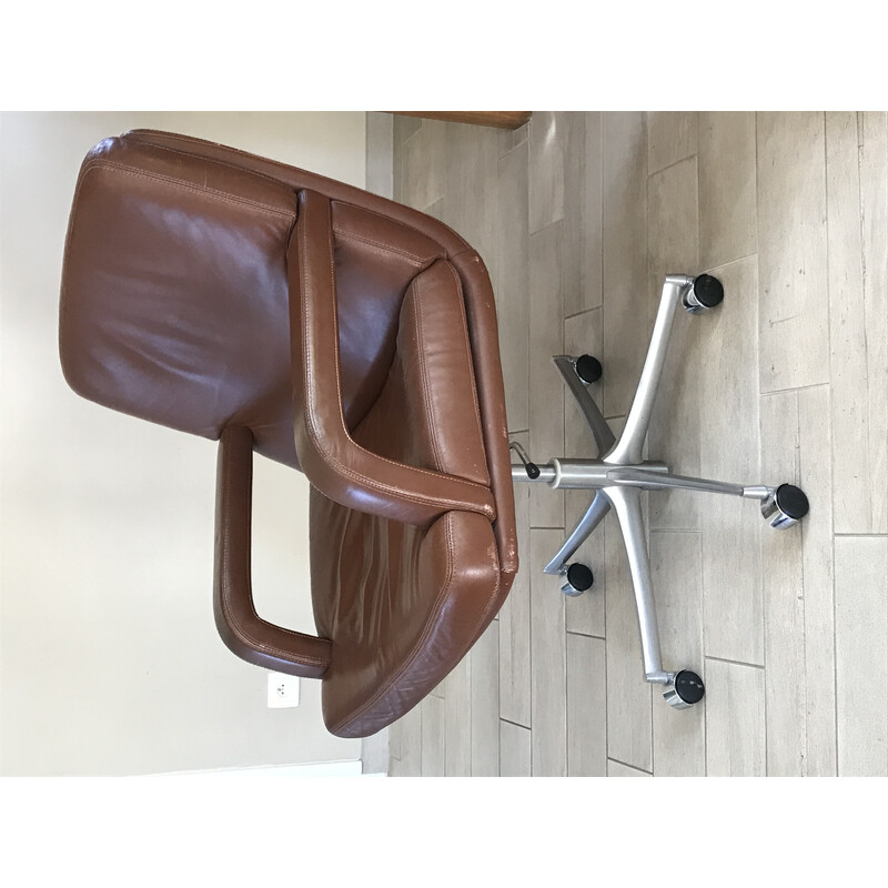 Vintage leather office chair, 1970