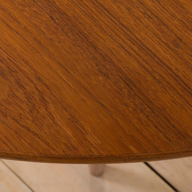 Vintage round extension dining table in teak by Mogens Kold, Denmark 1960s