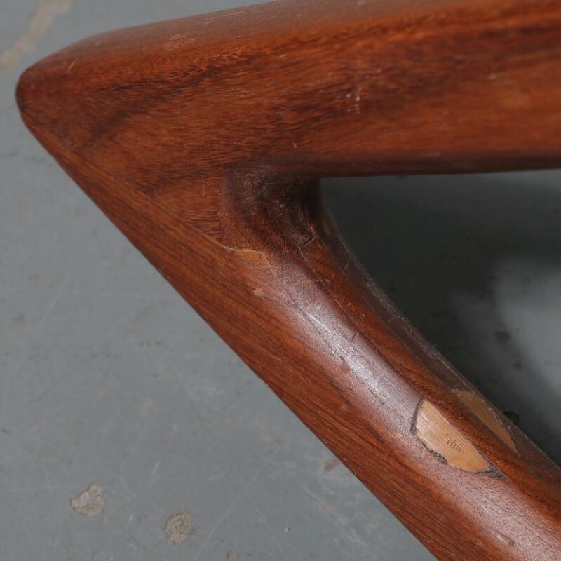 Rocking chair vintage Gemini pour Lurashell en fibre de verre vert et bois 1960