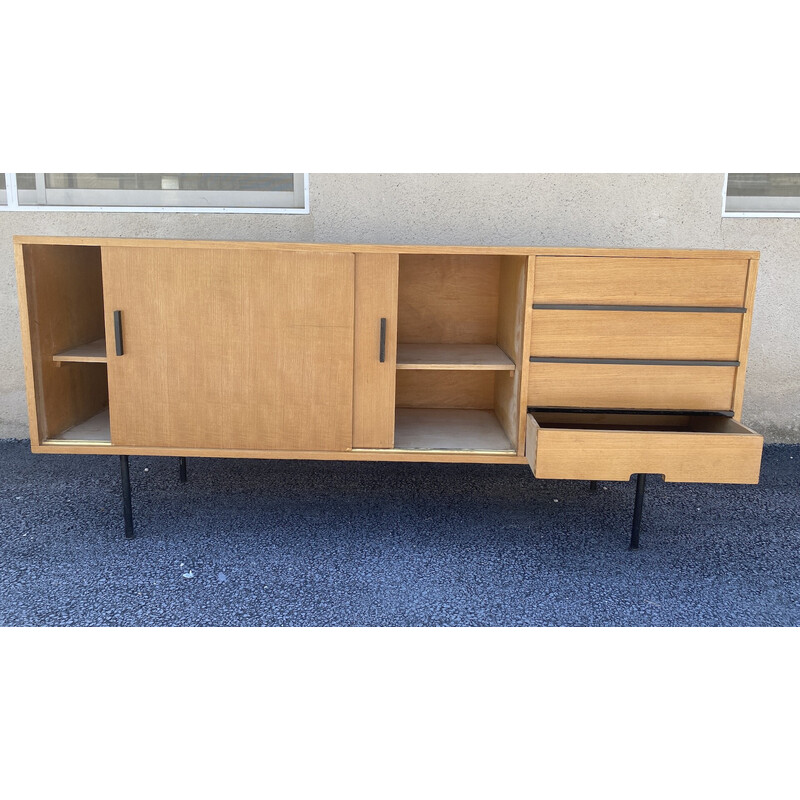 Vintage ashwood veneer sideboard by Gérard Guermonprez for Magnani, 1950